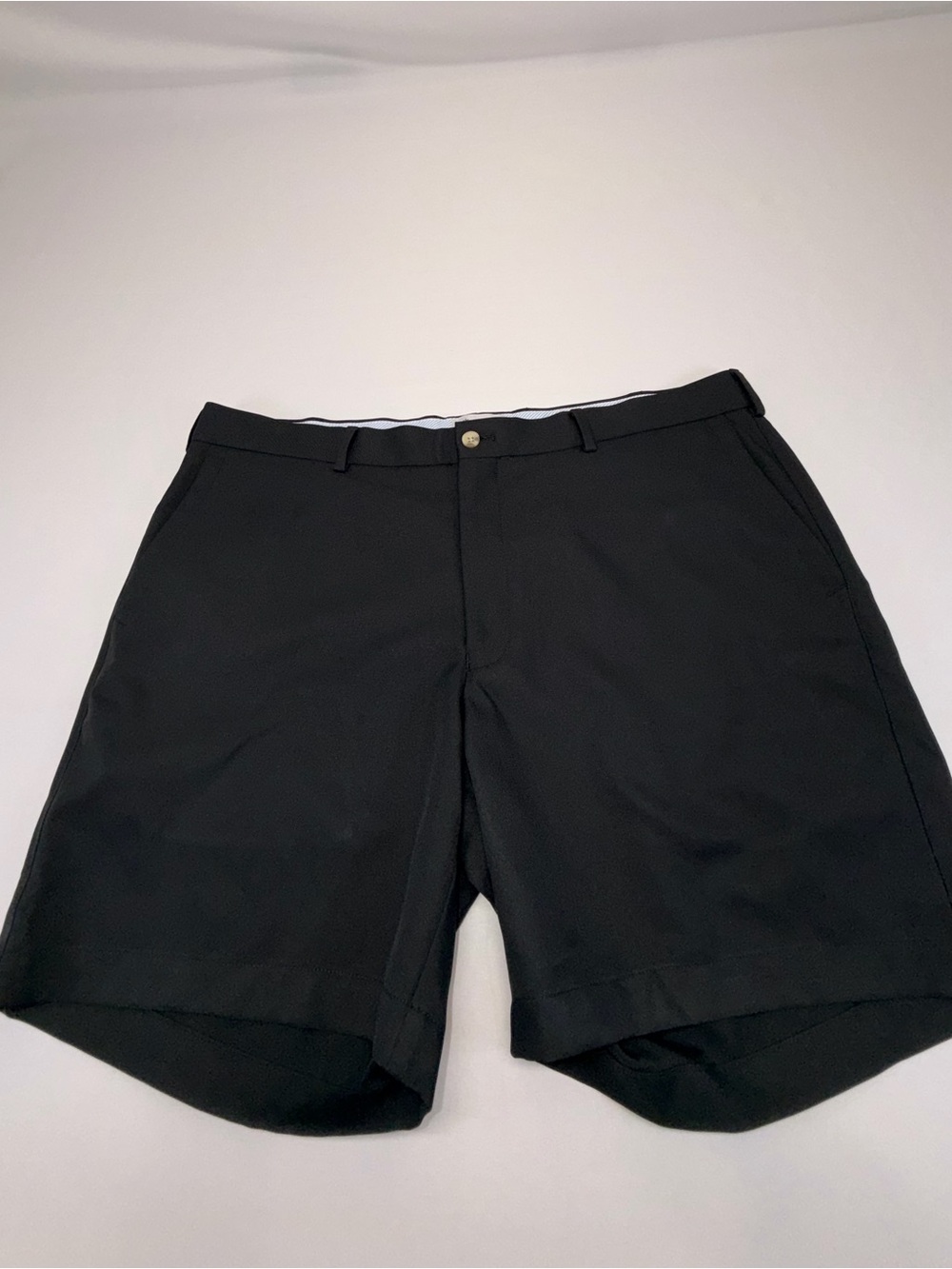 Peter Millar Mens Golf Shorts 38 Black Performance Polyester 7” Inseam